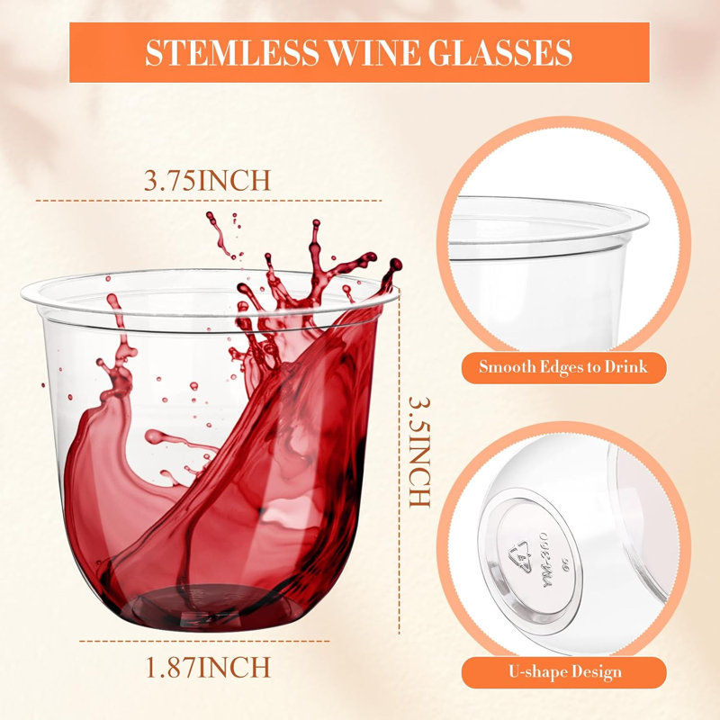 50 Pcs 12oz Clear Plastic Cups