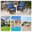 Ensemble de 2 chaises de patio en osier avec coussins en oléfine Habbe-448464920