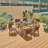 Rhyli 6 - Person Metal Patio Dining Set with Rectangular Table