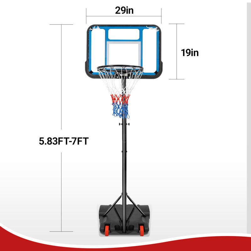 Adjustable Basketball Hoop System, Portable Game W/Wheels