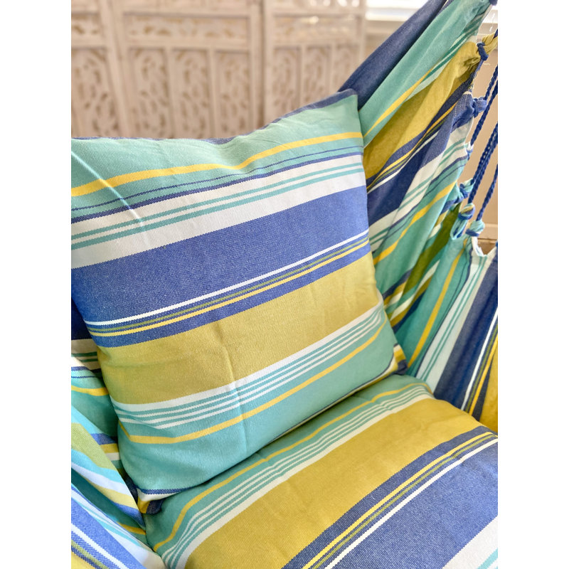 Chaise hamac colorée Grace, Bleu et vert