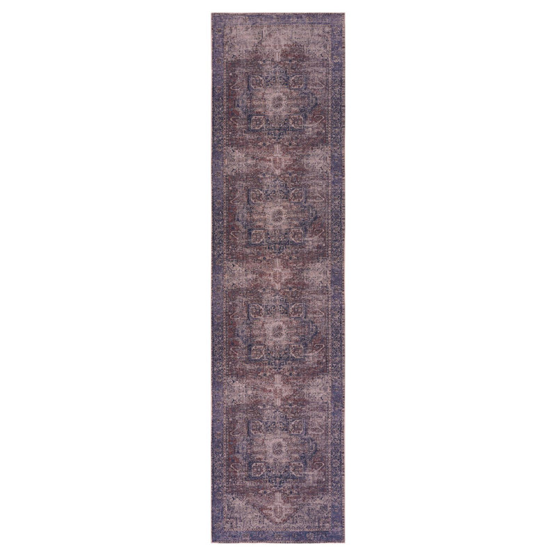 Burgundy Washable Area Rug, Rectangle 2'5" x 10'