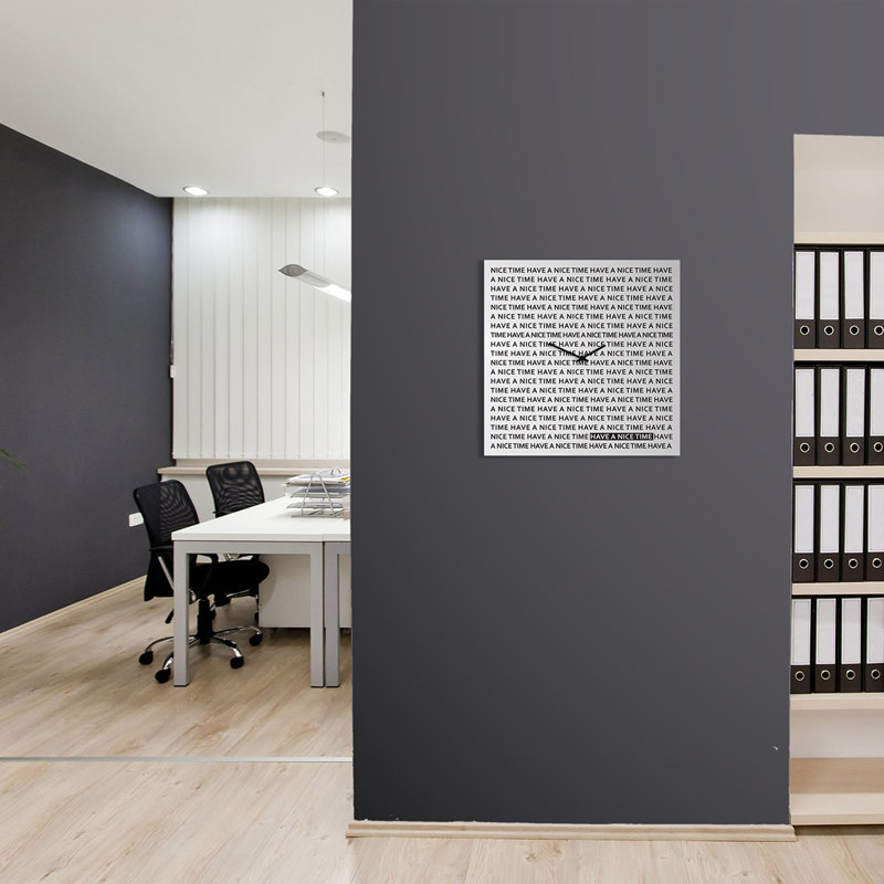 Lowall Metal Wall Clock, White/Black