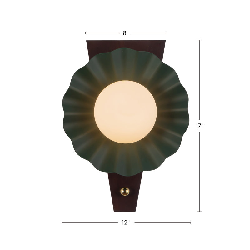 Furrow 12-in Red Wall Sconce, Pink