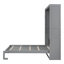Grand lit escamotable mural avec tablettes, gris