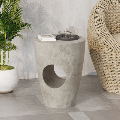 Table d'appoint d'extérieur en béton moderne - gris, design pour l'extérieur, gris et attrayant