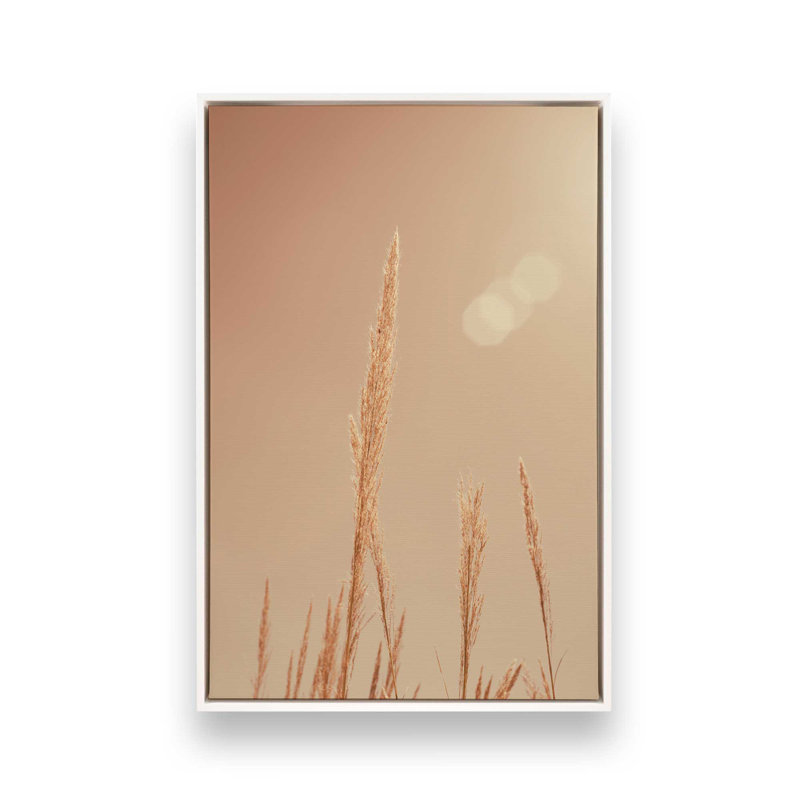 Reproduction d'herbes d'automne sur rouleau, H 18,75 po x l 12,75 po x P 1,75 po, Cadre flottant blanc opaque