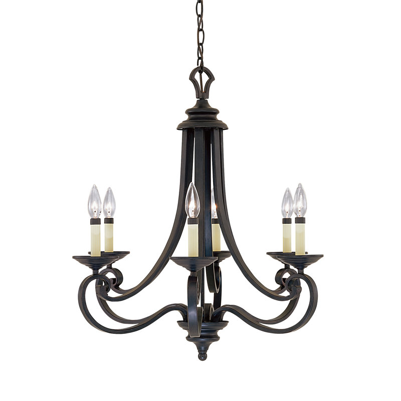 Earline 6 - Light Steel Dimmable Classic / Traditional Chandelier