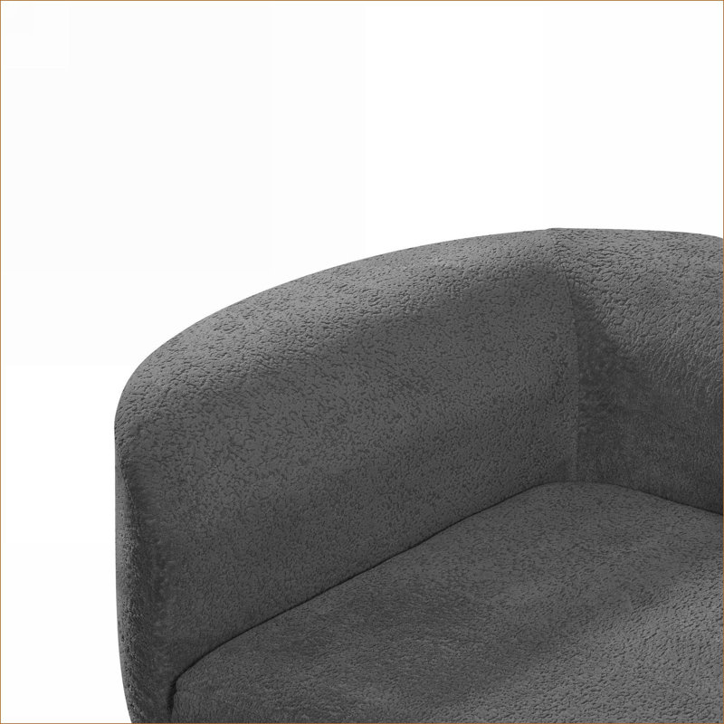 Lunford 116" Modern Curved Compression Boneless Sectional Sofa With Back Pillows, Charcoal Gray Polyester