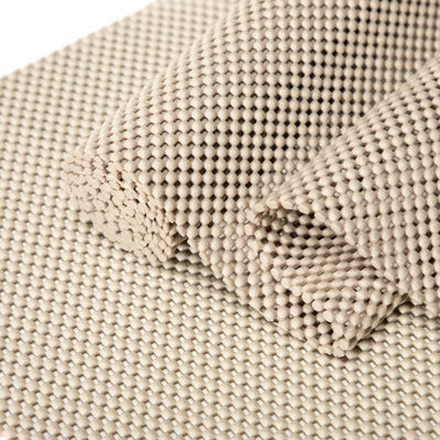 Non-Adhesive Drawer and Shelf Liner for Cupboard, Bathroom Drawers, Breathable, Thick Strong Grip Mat,Beige,12"W x 48"L