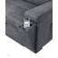 Canapé-lit modulaire réversible en tissu tissé gris 95 po avec porte-gobelet de rangement