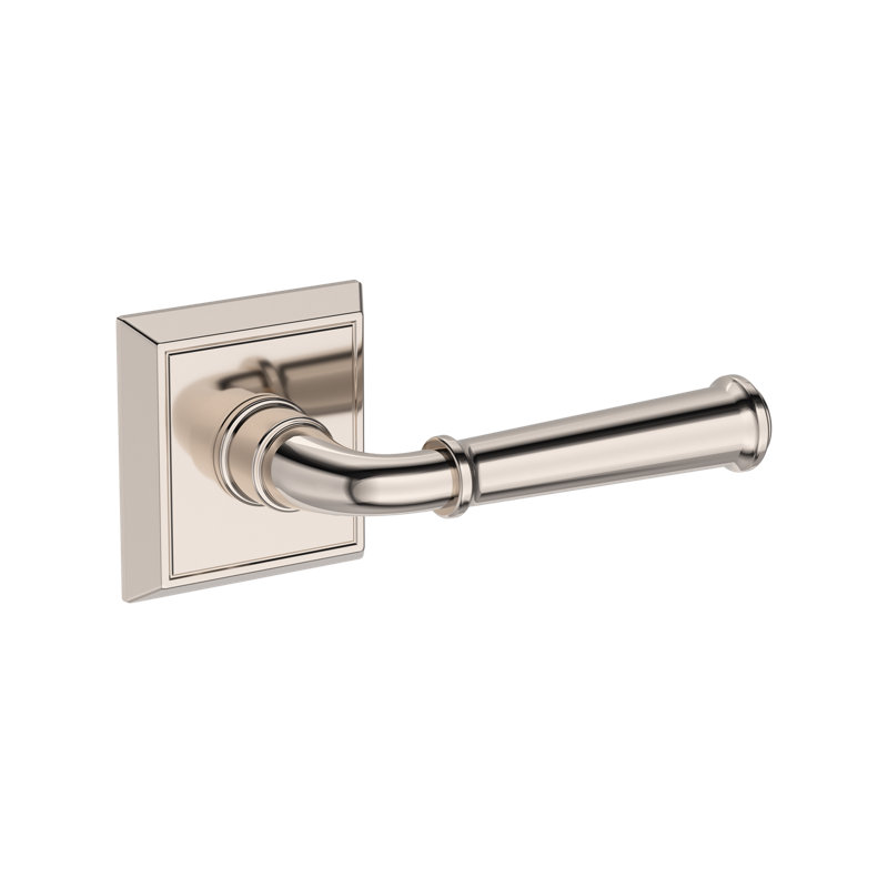 Dunsmoor Full Dummy Lever with Chamfered Square Rose in Polished Chrome, Polished Nickel