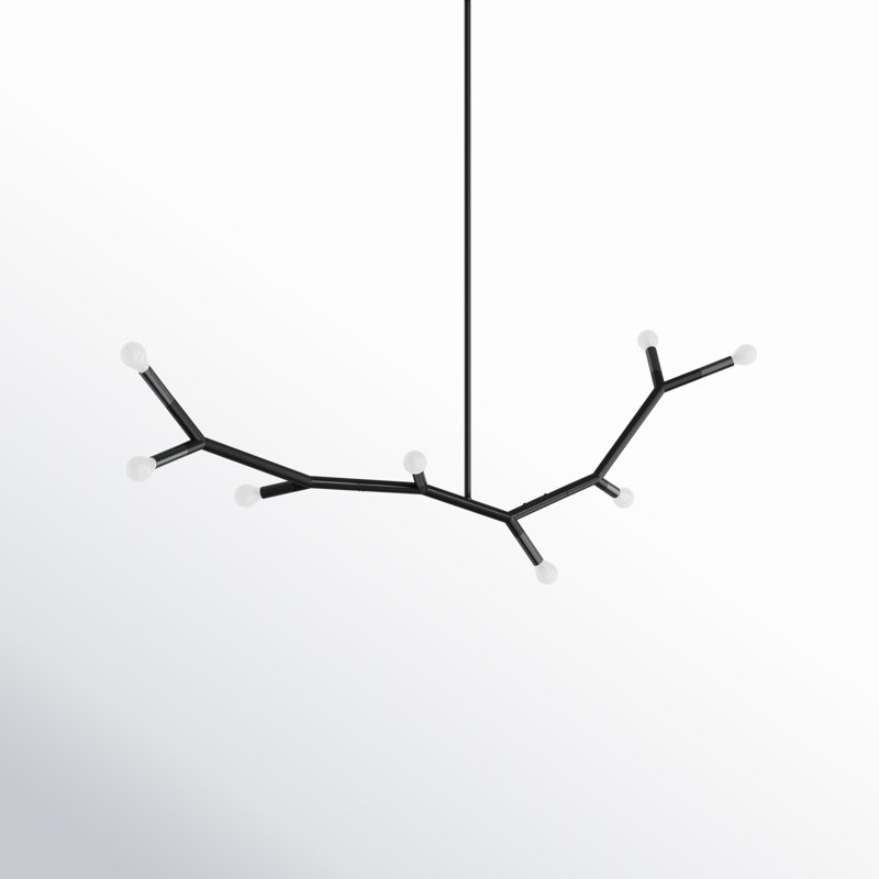 Raela 8 - Light Dimmable Modern Linear Chandelier, Matte Black