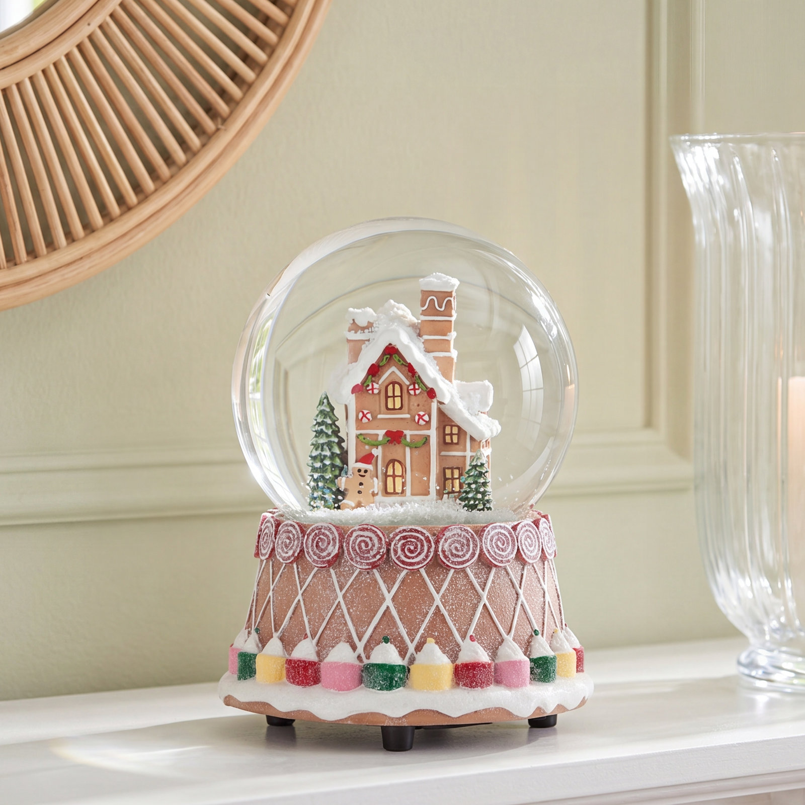 Musical Gingerbread House Snow Globe