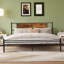 Structure de lit KING avec tête et pied de lit en bois, sommier plateforme en métal pour lit grand format-1450429692-1450429688-1498096283