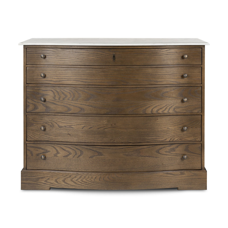 Lena 5 - Drawer Solid Wood Dresser