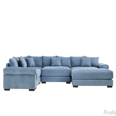 Canapé modulaire en velours côtelé 116,9 po avec repose-pieds Cloud Easy