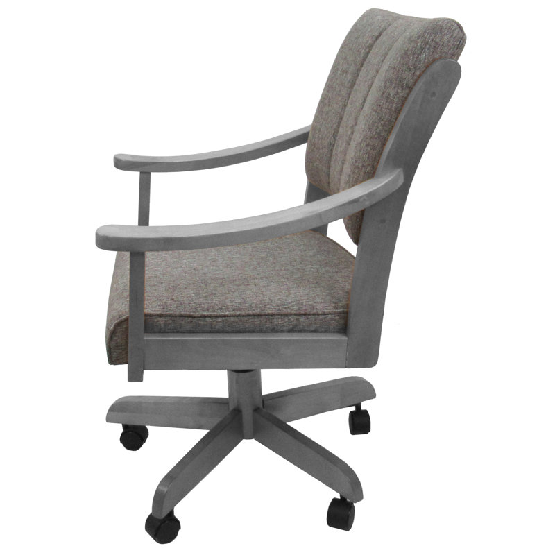 Evteka Dining Caster Chair with Arms, Mojave Gray, Light Gray