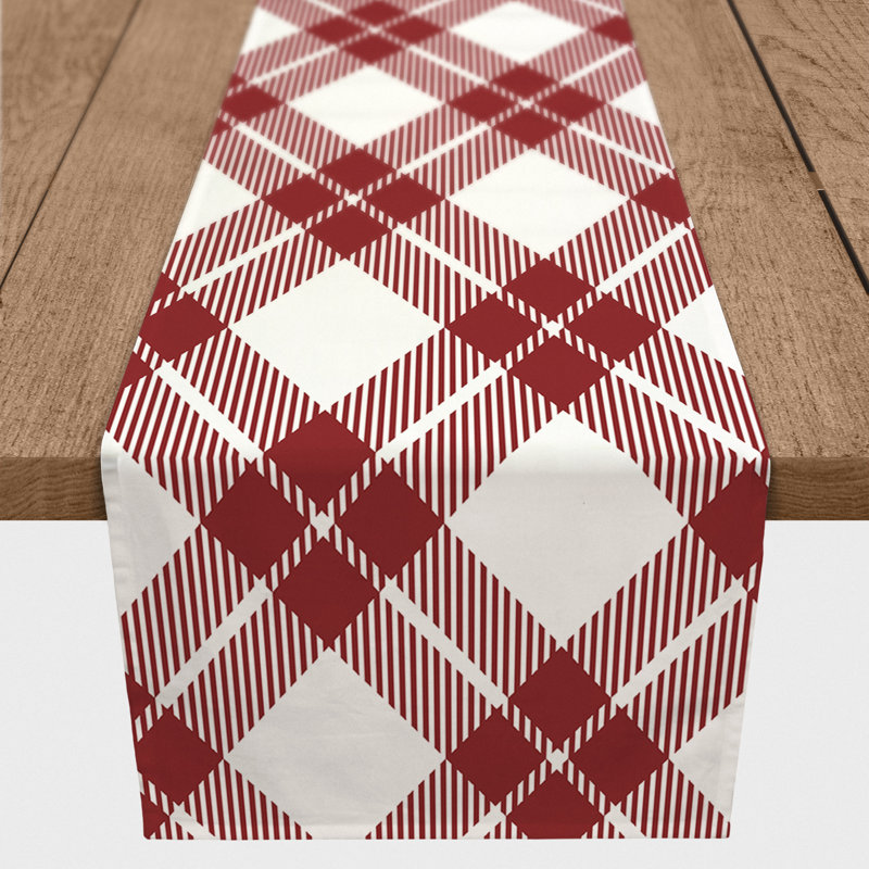 Addlyn Plaid Table Runner, 72" x 16", Red