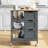 Ariayah Solid Wood Top Kitchen Island Cart with Wheels  & Drawers-1752260910
