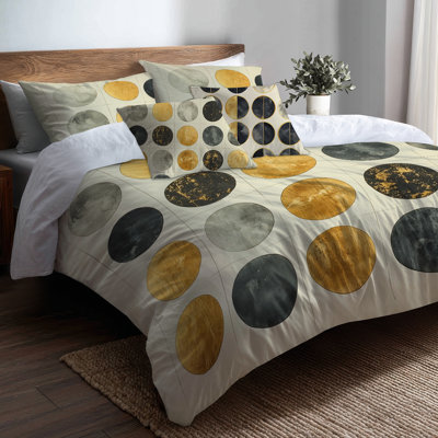 Ensemble de literie 5 pièces Lunar Phases - Housse de couette et coussins célestes