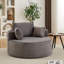 Velours côtelé gris, fauteuil moelleux à 1 place, canapé-lit de 50 po et coussin cylindrique, aucun assemblage requis