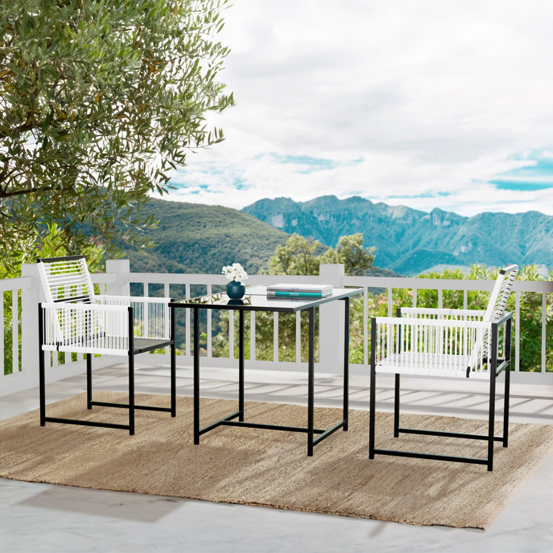 Ensemble repas pour 2 personnes avec table rectangulaire
