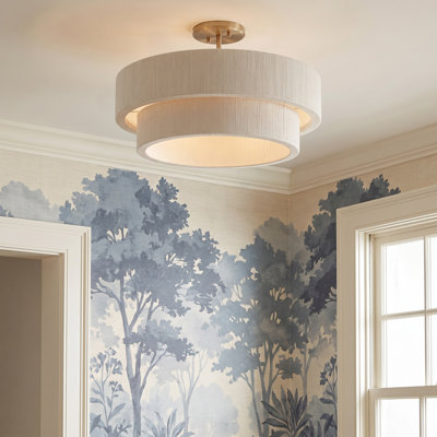 4 - Light Brass Drum Pendant