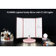 Miroir de maquillage lumineux avec grossissement 2X 3X 10X, contrôle tactile, conception à trois volets, double alimentation, 21 lumières DEL pour une application de maquillage précise-268408664