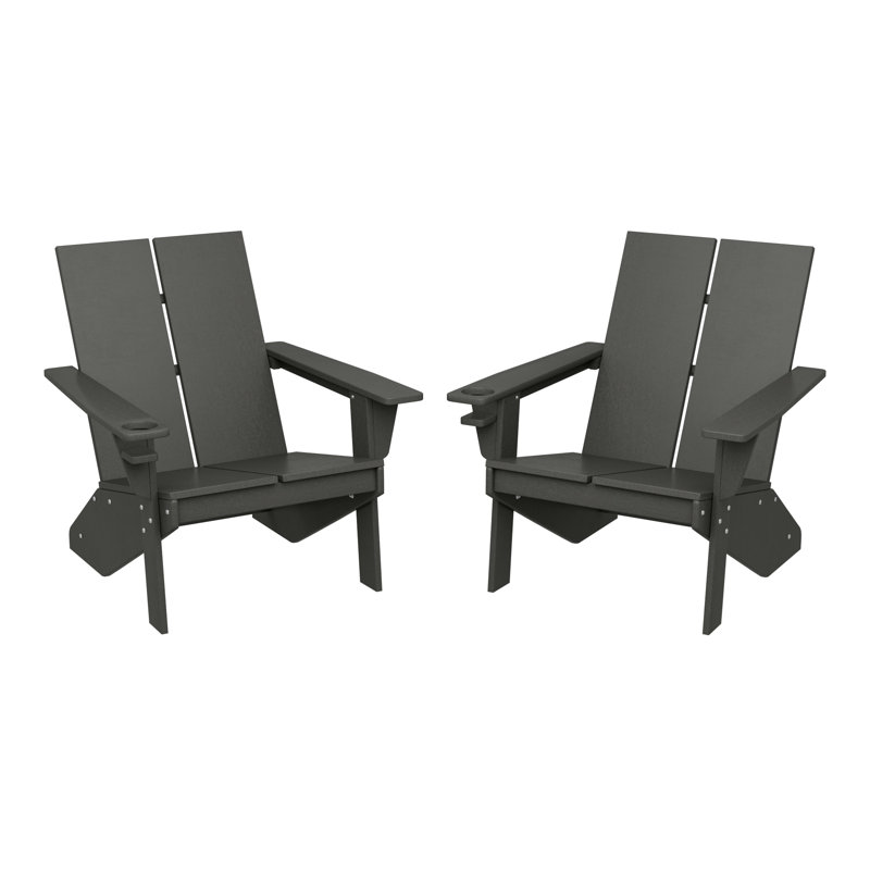 Modern Poly Adirondack Chair (Set Of 2), Gray