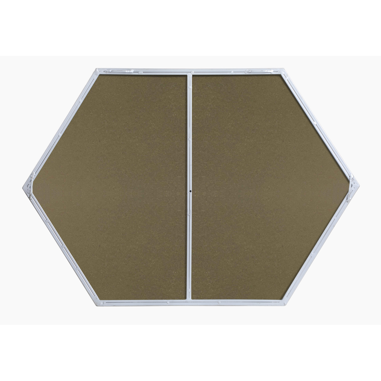 Sabine Metal Hexagon Wall Mirror, 34" x 24", Silver