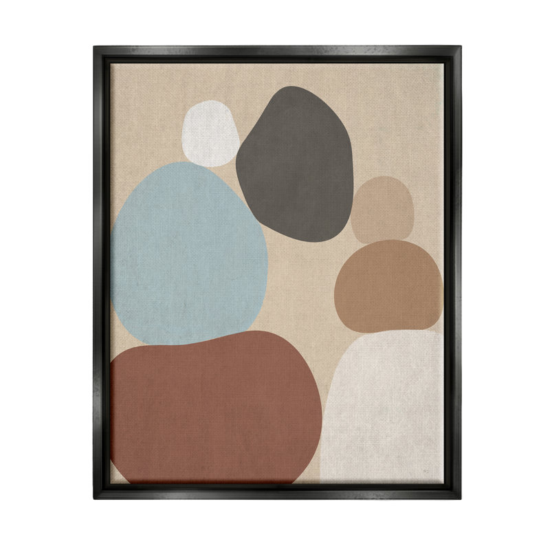 Neutral Boho Contemporary Rocks by Susan Jill - Print, Jet Black Floater Frame, 31" H x 25" W x 1.7" D