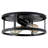 Industrial Matte Black Metal 2-light Flush Mount Ceiling Light