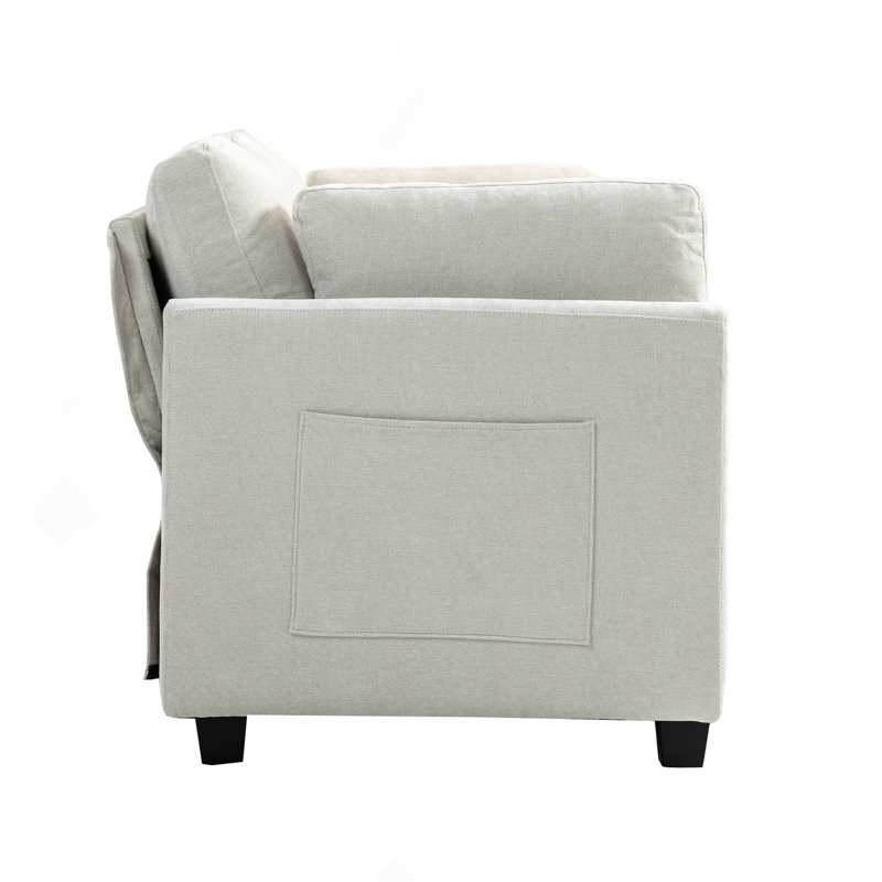 Canapé profond en chenille 3 places 111,42 * 32,28 "XXXL, Beige