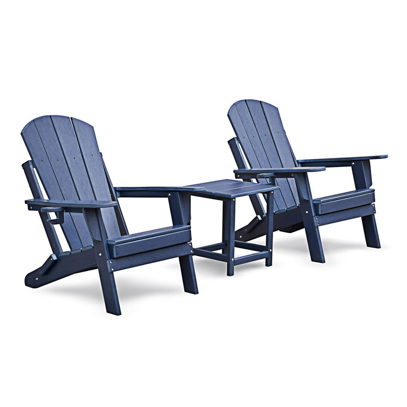 Ensemble de 2 chaises pliantes Adirondack d'extérieur, Navy Blue