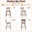 Tabourets de bar Nidovia 63,5 cm (25 po) de hauteur comptoir, pivotants à 360°, dossier bas, revêtement en similicuir, assise rembourrée, pieds en métal et repose-pieds.-2069176731-2069176734