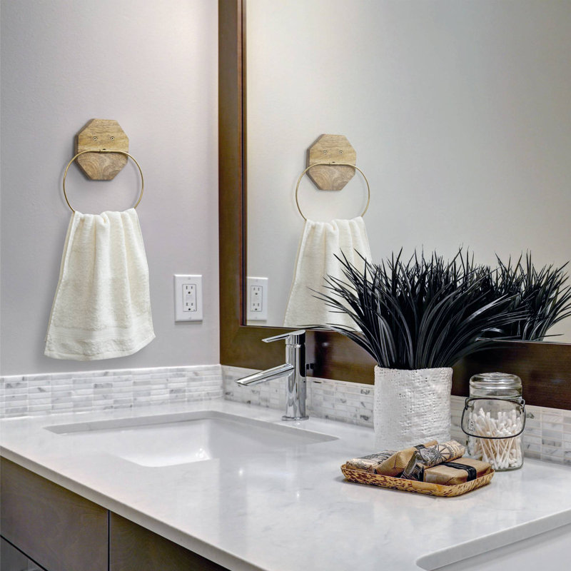 Bathroom Mango Wood Hand Towel Ring