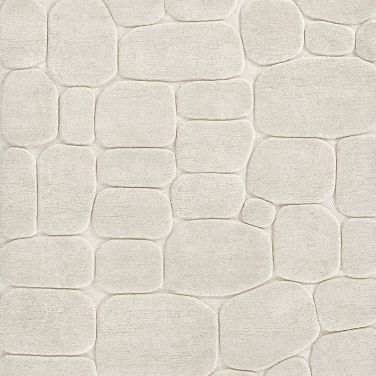 Aelin Geometric Hand Tufted Wool Ivory Area Rug