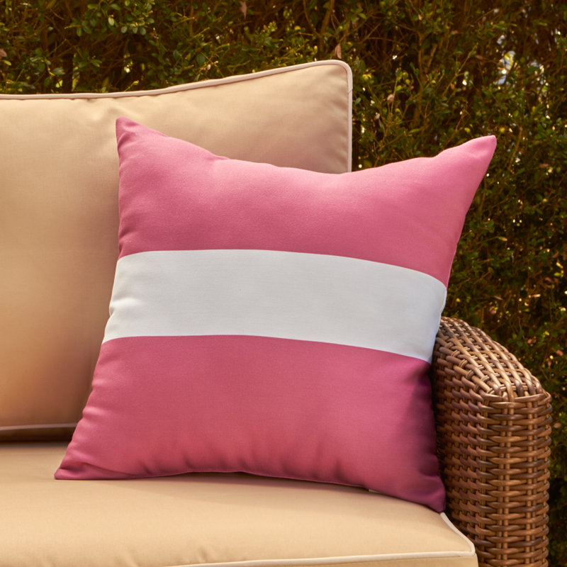 Outdoor Reversible Throw Pillow, 14" x 20, Pink Cheeks