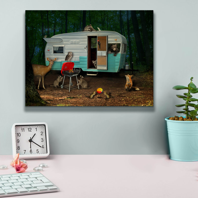  «Camping» par John Hovenstine, art mural sur toile, 16 po x 12 po, H 12 po x l 16 po