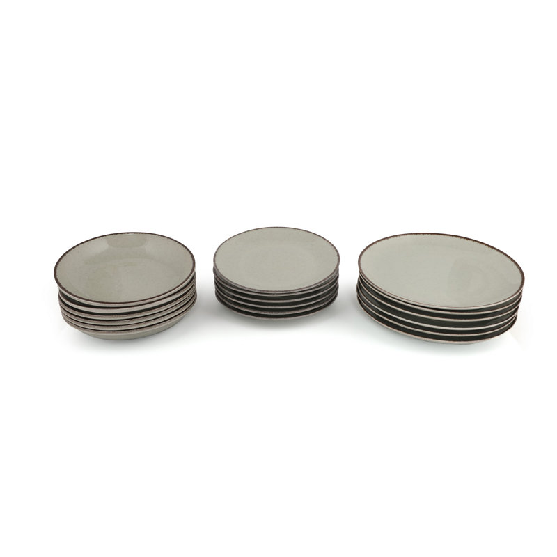 Amarye Piece Porcelain China Dinnerware Set - Service for 4, Green