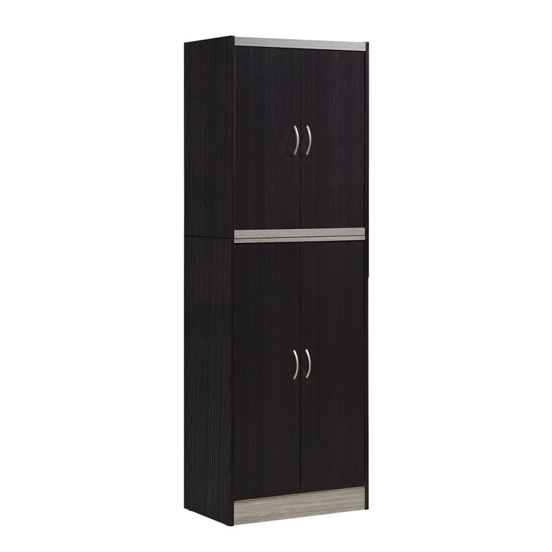 Alessandro 71.5'' Kitchen Pantry, Chocolate/Gray
