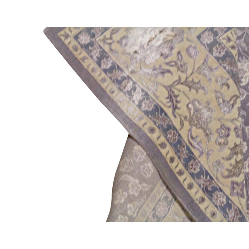 Tapis oriental gris / beige en viscose / laine noué à la main Nirvana