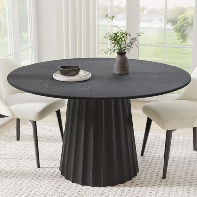 Solid Wood Dining Table Round Pedestal Kitchen Table