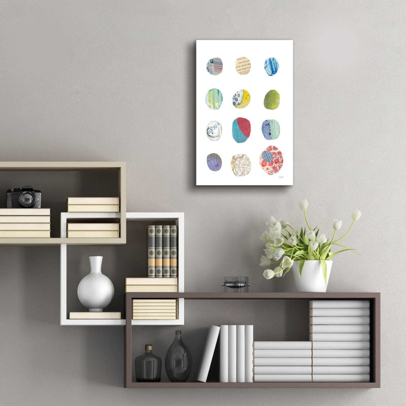 «Geometric Collage III» par Courtney Prahl, art mural en verre acrylique, H 24 po x l 16 po x P 0,2 po