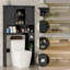 Au-dessus de la toilette, support de toilette peu encombrant Farmhouse avec 2 portes de grange coulissantes-743675852