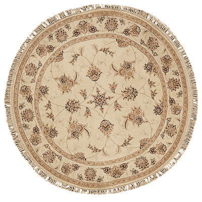 High-Quality Hand-Knotted Ivory Area Rug
