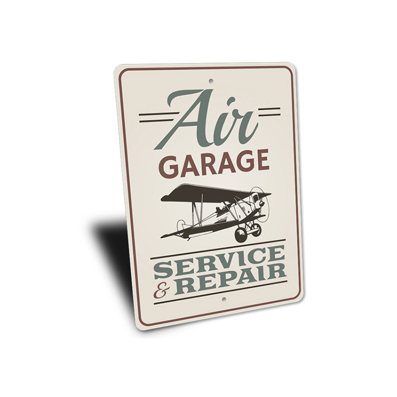 Enseigne en aluminium Air Garage, H 14 po x l 10 po x P 0,04 po