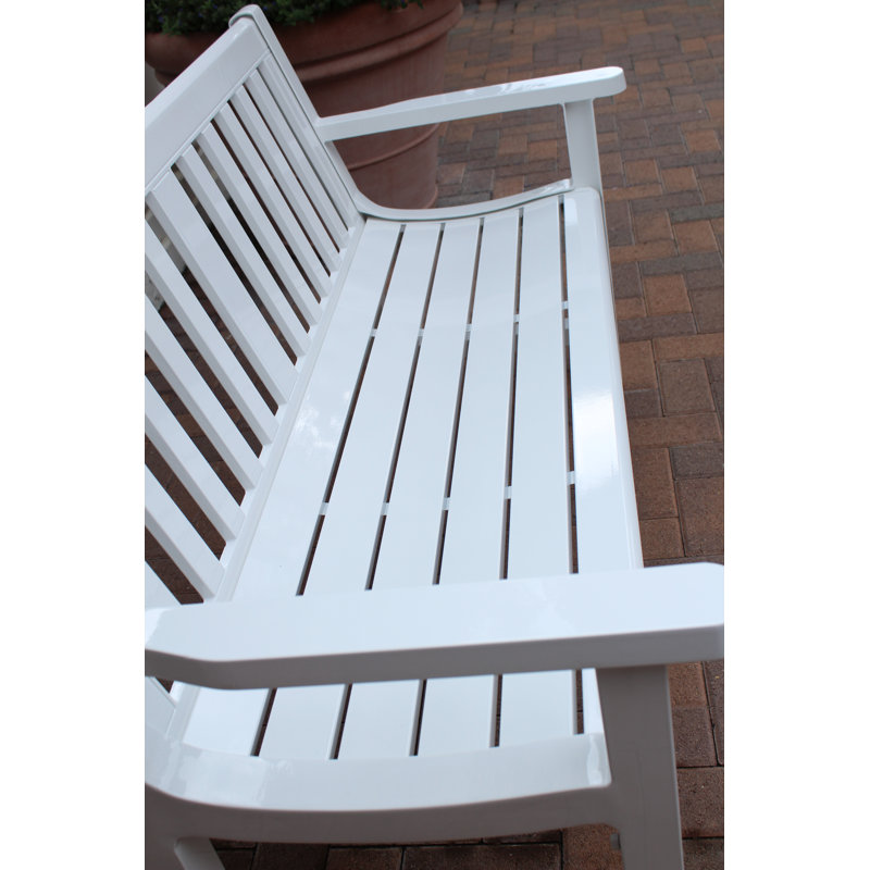 Banc de parc en aluminium coulé Bonas, Blanc