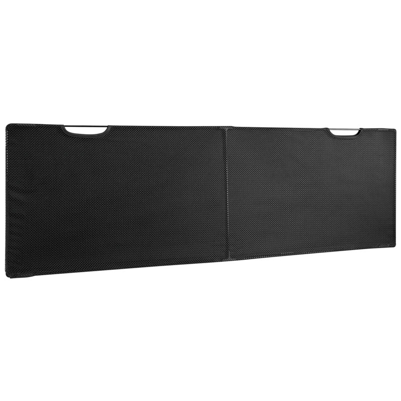 Black Fabric Under Desk Privacy Panel with Organizer Pockets